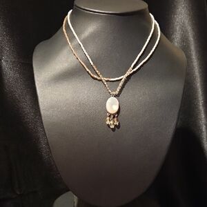 Estate Iridescent Glass Pendent Necklace